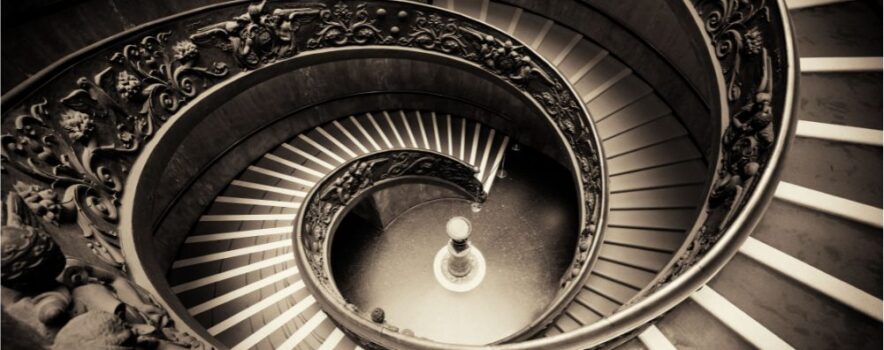 Wellbrook Recovery shows a downward spiral staircase to represent the stages of addiction