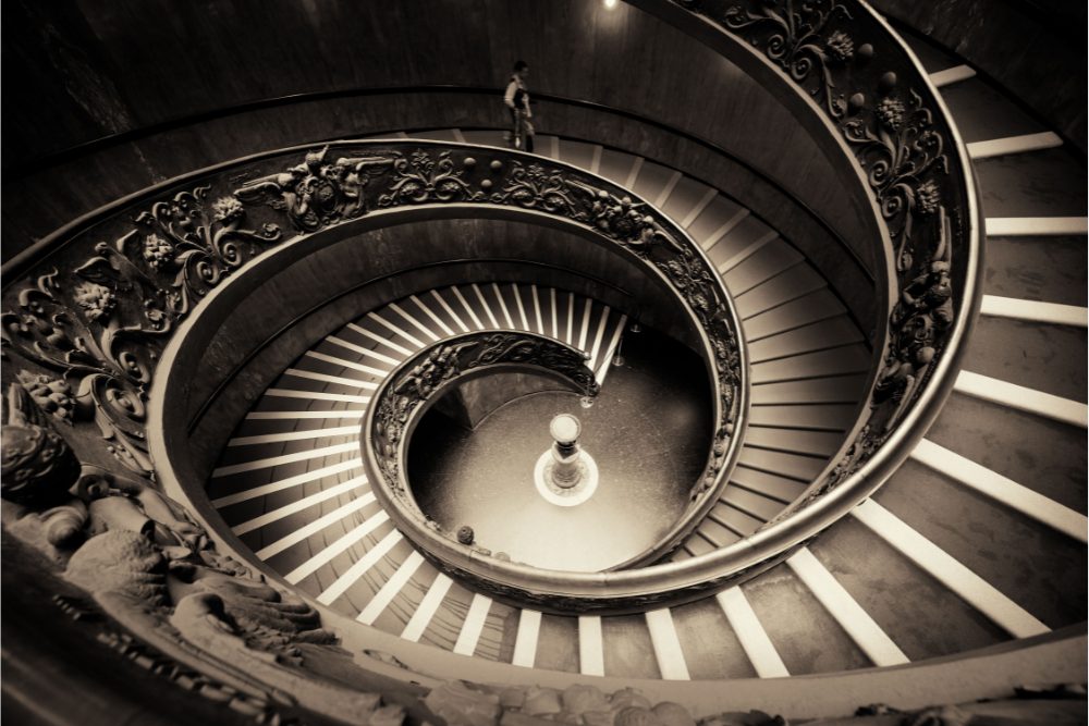 Wellbrook Recovery shows a downward spiral staircase to represent the stages of addiction