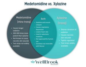Venn diagram comparing and contrasting Medetomidine and Xyalizine