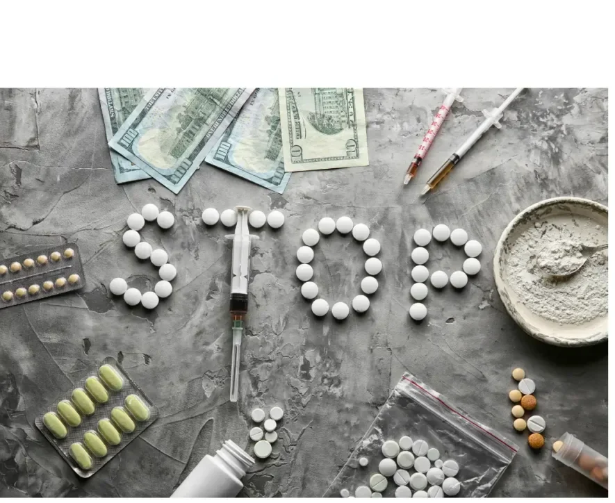 ‘Stop’ written in drugs and drug paraphernalia - but can you die from quitting drugs cold turkey?