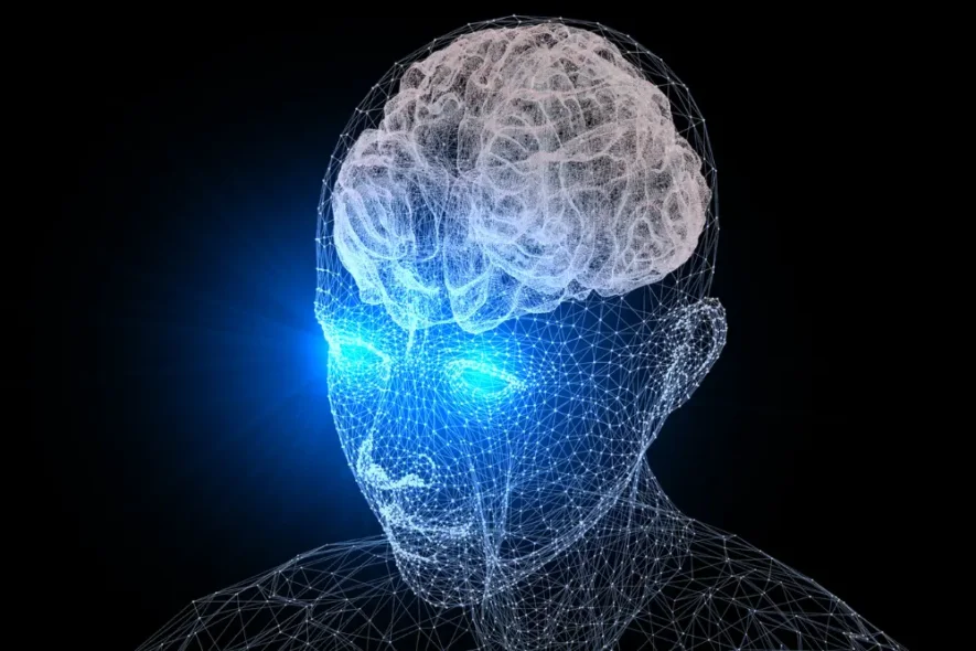 Image showing EMDR eye movements sending signals to the brain to support trauma and addiction processing.