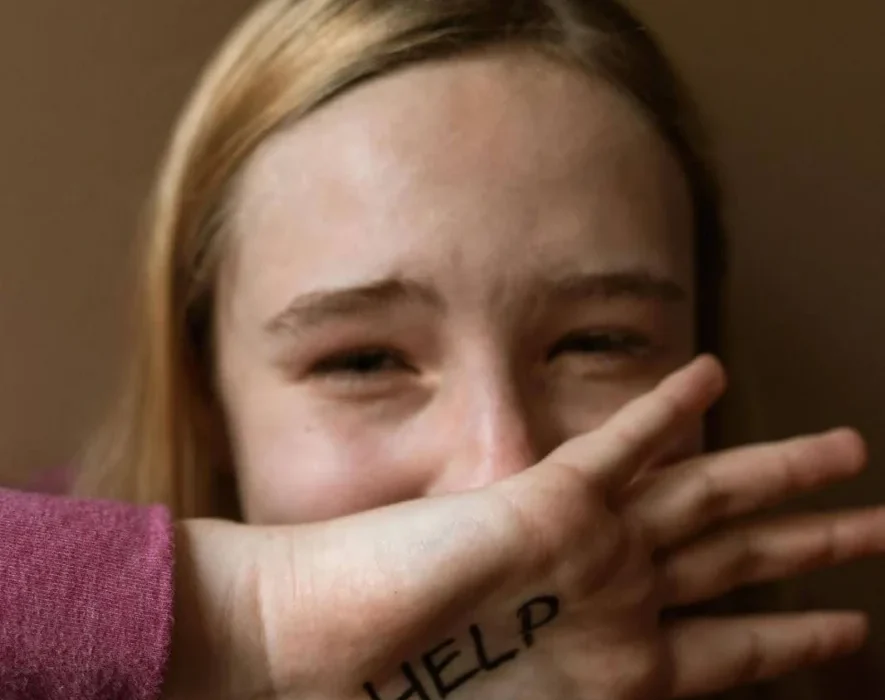 A girl cries out for help as she struggles with the early signs of addiction