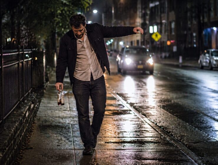 Drunk man walking