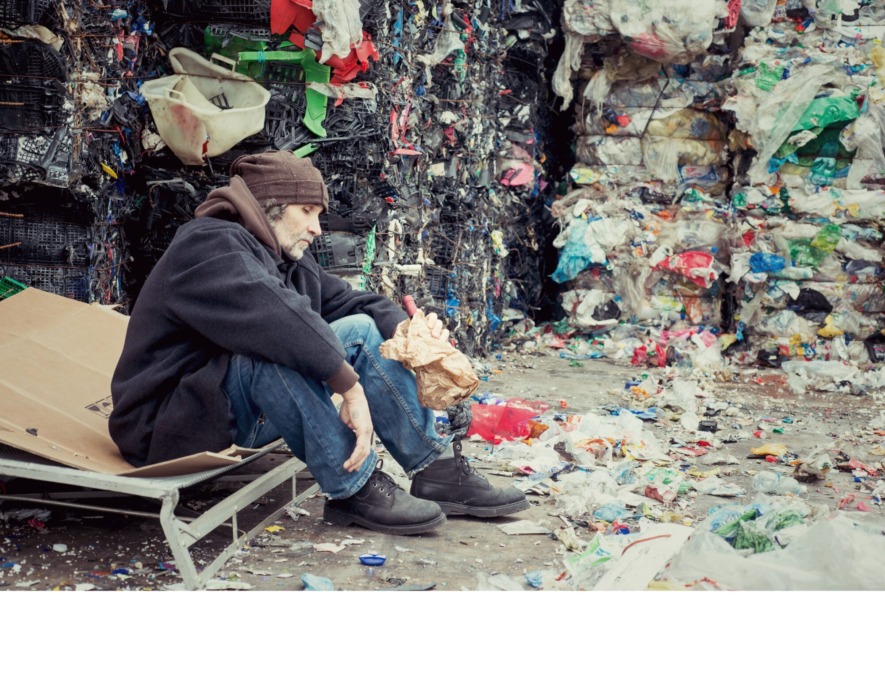 Man drinking alcohol in the street