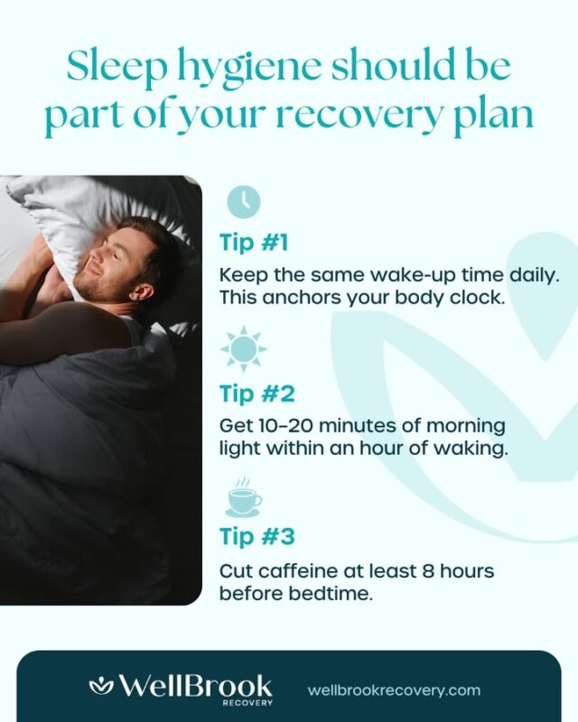 Sleep is not a luxury in recovery. It is relapse prevention. Insomnia and disrupted sleep can raise irritability, cravings, and emotional reactivity, especially early in sobriety.

Research has linked sleep disturbance to higher relapse risk in addiction recovery.

At WellBrook, we treat addiction and help stabilize the day-to-day foundations that support sobriety, including sleep routines and recovery structure.

If sleepless nights are putting your recovery at risk, get support sooner rather than later.

#SleepHealth #InsomniaSupport #RelapsePrevention #RecoveryRoutines #AddictionRecovery #EarlyRecovery #CoOccurringDisorders #DualDiagnosis #RecoverySupport #WellBrookRecovery